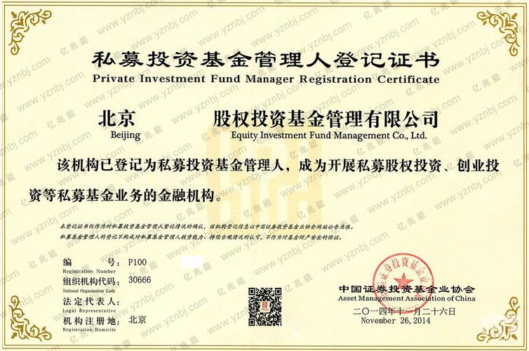 私募投资基金管理人登记