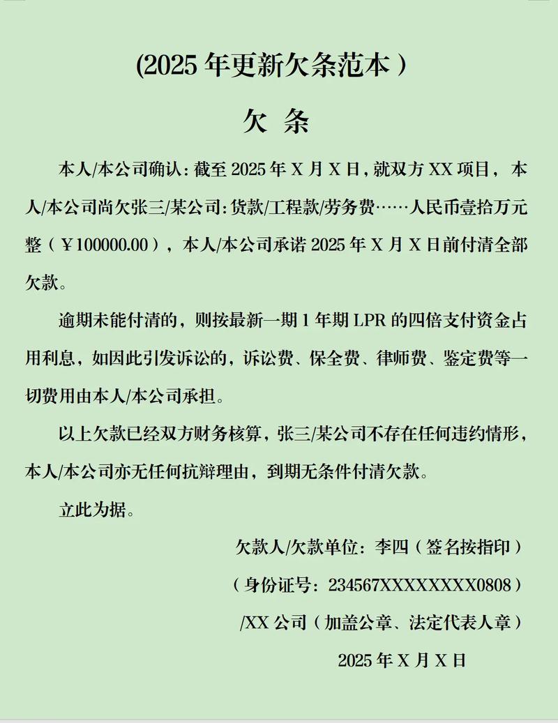 欠条怎样写才具法律效力？