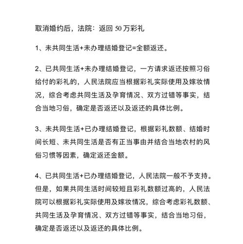 彩礼退还最新规定有哪些？